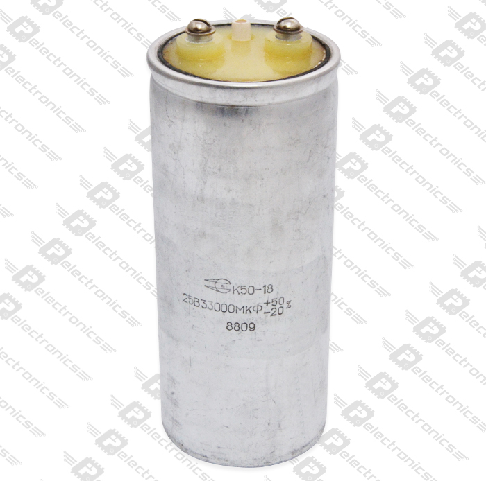 К50-18 33000мкФ+50/-20% 25В Конденсатор электролитический, алюминиевый, фото