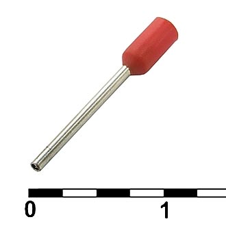 DN00208 (НШВИ 0.25-8) 8mm, 0,25mm² red Наконечник штыревой втулочный изолированный, фото