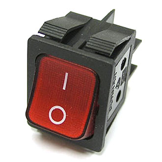 IRS-202-8C on-on, 15A 250V Переключатель клавишный (красный) , фото