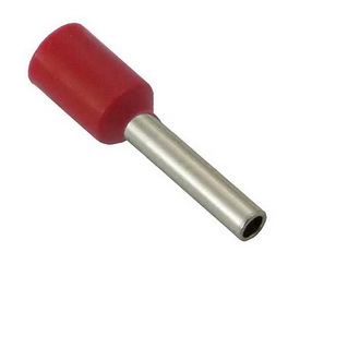 НШВИ 1.0-8 (DN01008) 8mm, 1mm² Наконечник штыревой втулочный изолированный, красный, фото