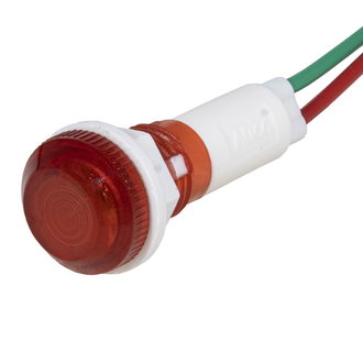 N-300-R 220VAC(Вольт) Ø10mm Лампа индикаторная неоновая красная пластмасса, Ruichi, фото