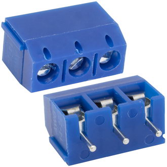 RG301-5.0-03P 15A(Ампер) 300V(Вольт) 3 контакта, шаг 5,0mm, 1 ряд контактов Клеммник винтовой, на плату, RUICHI, фото