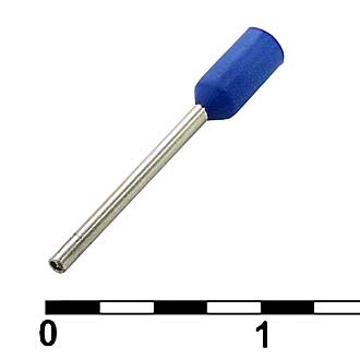 DN00208 (НШВИ 0.25-8) 8mm, 0,25mm² blue Наконечник штыревой втулочный изолированный, фото
