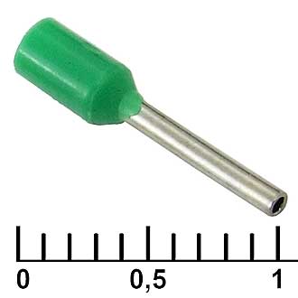 DN00308 (НШВИ 0.34-8) 8mm, 0,34mm² green Наконечник штыревой втулочный изолированный, фото