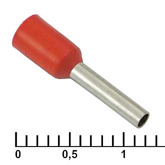 DN01008 (НШВИ 1-8) 8mm, 1mm² red Наконечник штыревой втулочный изолированный, фото