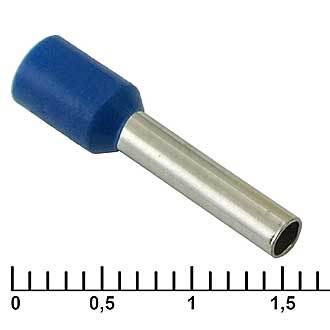 DN02512 (НШВИ 2,5-12) 12mm, 2,5mm² blue Наконечник штыревой втулочный изолированный, фото