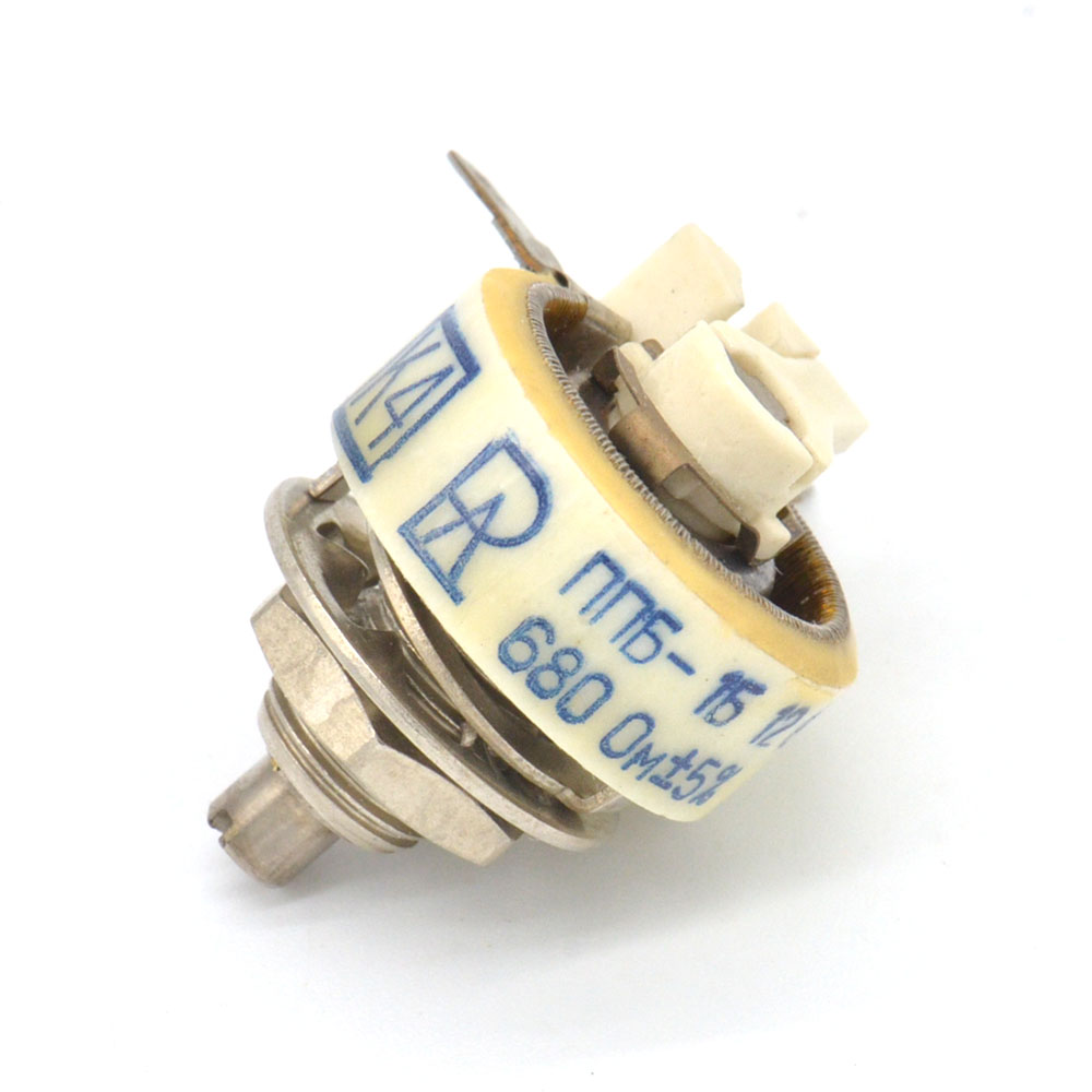 ППБ-1Б 1W(Ватт) 680Ω(Ом)-А±5%, Б-ВС2(под шлиц) Резистор переменный (потенциометр), фото