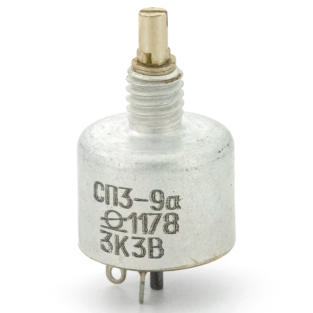 СП3-9а 0,5W(Ватт) 3,3kΩ(кОм)±20%-А, ВС2-12,5 сплошной с шлицем Резистор переменный (потенциометр)., фото