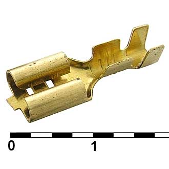DJ622-D6.3B (РП-м 1,5-6,3) 6,3mm, 1,0-1,5mm² Клемма ножевая, неизолированная (гнездо), фото