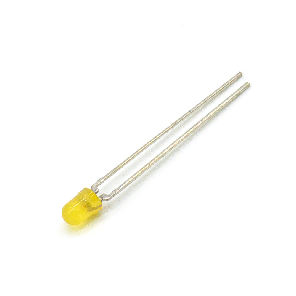КИПД66В-Ж Светодиод выводной желтый Ø 3mm 2,4V(Вольт) 10mA(Миллиампер) 4mCd(Милликандел) 50градусов, АДБК.432220.773ТУ, фото