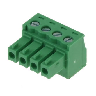 15EDGK-3.81-04P-14-00A(H) 8A(Ампер) 300V(Вольт) 4 контакта, шаг 3,81mm, 1 ряд контактов Клеммник разъемный винтовой, на кабель, DEGSON, фото