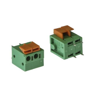 RG142V-5.08-02P 10A(Ампер) 300V(Вольт) 2 контакта, шаг 5,08mm, 1 ряд контактов Клеммник самозажимной, на плату, RUICHI, фото