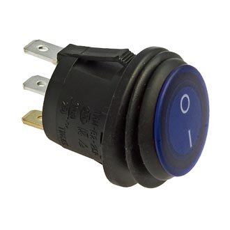 SB040 (синий) on-off, 12V IP65 Переключатель клавишный, фото