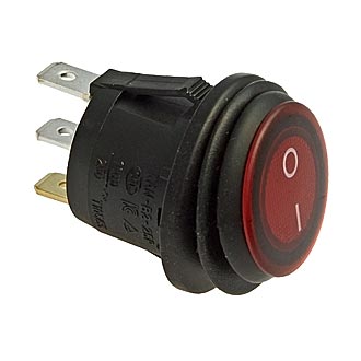 SB040 (красный) IP65 on-off, 12V Переключатель клавишный, фото