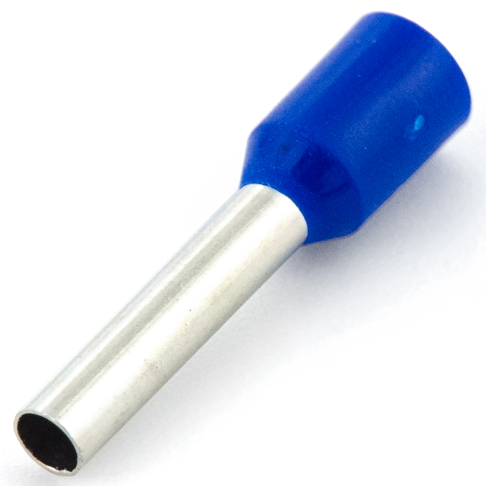 DN02512 (НШВИ 2,5-12) 12mm, 2,5mm² blue Наконечник штыревой втулочный изолированный., фото