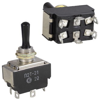 П2Т-21 on-off-(on), 6A(Ампер) 250V(Вольт) Тумблер двухполюсный, пайка, АГ0.360.406ТУ, 2022, фото
