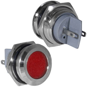 GQ22PF-R 12-24VDC(Вольт) Ø22mm Лампа индикаторная светодиодная красная металл, Ruichi, фото