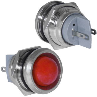GQ22PR-R 12-24VDC(Вольт) Ø22mm Лампа индикаторная светодиодная красная металл, Ruichi, фото