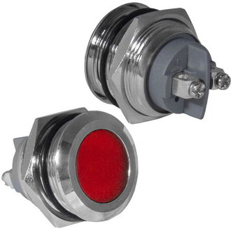 GQ22SF-R 12-24VDC(Вольт) Ø22mm Лампа индикаторная светодиодная красная металл, Ruichi, фото