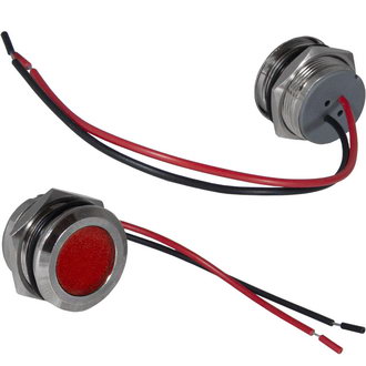 GQ22WF-R 12-24VDC(Вольт) Ø22mm Лампа индикаторная светодиодная красная металл, Ruichi, фото