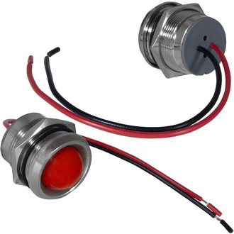 GQ22WR-R 12-24VDC(Вольт) Ø22mm Лампа индикаторная светодиодная красная металл,Ruichi, фото