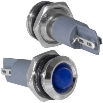 GQ12PR-B 12-24VDC(Вольт) Ø12mm Лампа индикаторная светодиодная синяя металл, Ruichi, фото