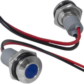 GQ12WF-B 12-24VDC(Вольт) Ø12mm Лампа индикаторная светодиодная синяя металл, Ruichi, фото