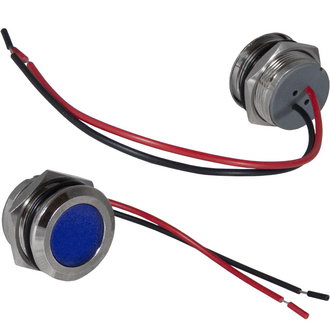 GQ16WF-B 12-24VDC(Вольт) Ø16mm Лампа индикаторная светодиодная синяя металл, Ruichi., фото