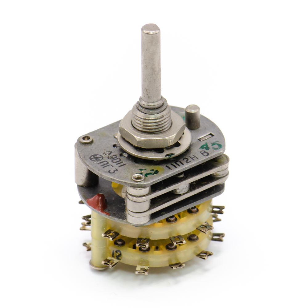 ПГ3-11П2НВ 11 положений 2 направления 0,5A(Ампер) 250V(Вольт) вал ВС-3 (сплошной с прямой лыской) Переключатель галетный, ОЮ0.360.048ТУ , фото