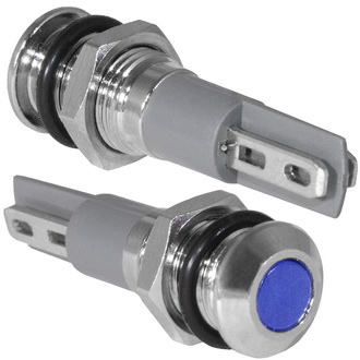 GQ8PF-B 12-24VDC(Вольт) Ø8mm Лампа индикаторная светодиодная синяя металл, Ruichi, фото
