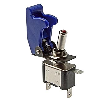 ASW-07D R-LED SAC-01 BLUE on-off, 25А(Ампер) 12V(Вольт) Тумблер однополюсный, пайка, RUICHI, фото