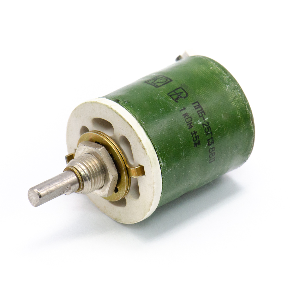 ППБ-25Г13 25W(Ватт) 1kΩ(кОм)-А±5%, Г-ВС3(с прямой лыской) Резистор переменный (потенциометр), фото