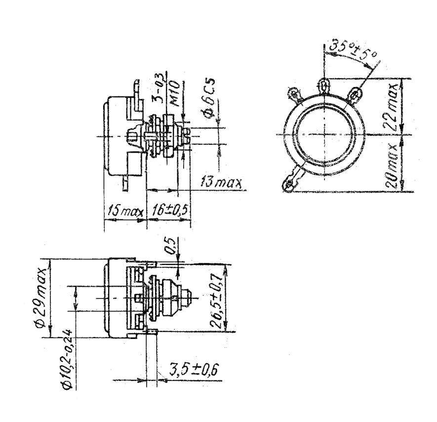 СП-2(II) 1W(Ватт) 470Ω(Ом)±20%-А, ВС2-16 Резистор переменный (потенциометр),, фото