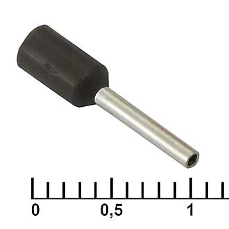 DN00508 (НШВИ 0.5-8) 8mm, 0,5mm² black Наконечник штыревой втулочный изолированный., фото