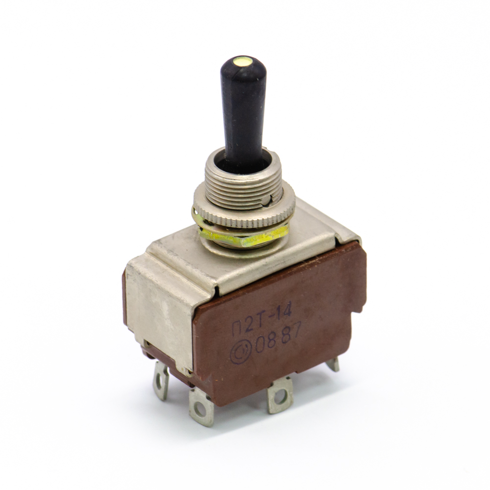 П2Т-14 on-off-on, 6A(Ампер) 250V(Вольт) Тумблер двухполюсный, пайка, ВТ0.360.002ТУ, фото
