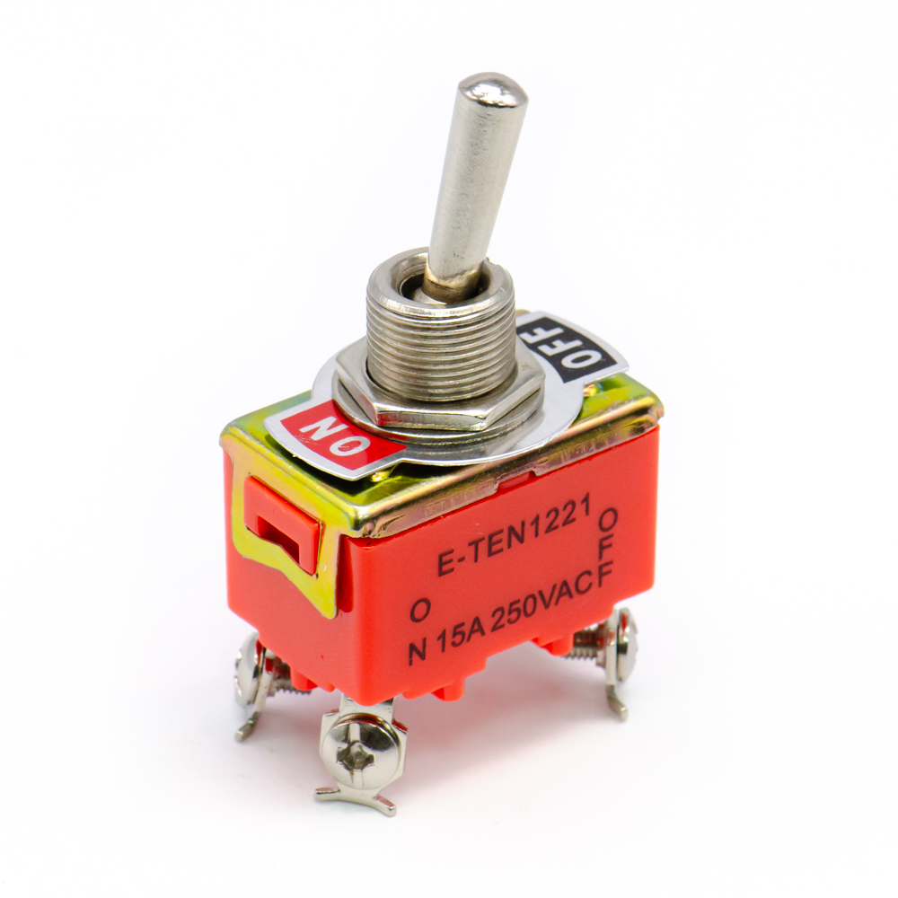 E-TEN 1221 off-on, 15A(Ампер) 250V(Вольт) Тумблер двухполюсный, винт, RUICHI., фото