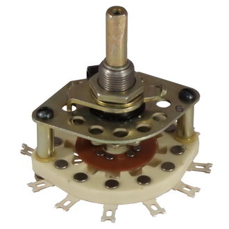 ПГК-2П4Н 2 положения 4 направления 3A(Ампер) 350V(Вольт) вал ОС-6 (гладкий с конической лыской с резьбой) Переключатель галетный  АГ0.360.204ТУ., фото