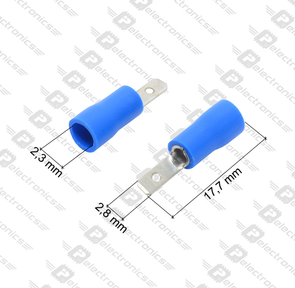 MDD2-110(5) (РПИ-П 1,5-2,8) 2,8mm, 1,5-2,5 mm², blue Клемма ножевая, изолированная (штекер), фото