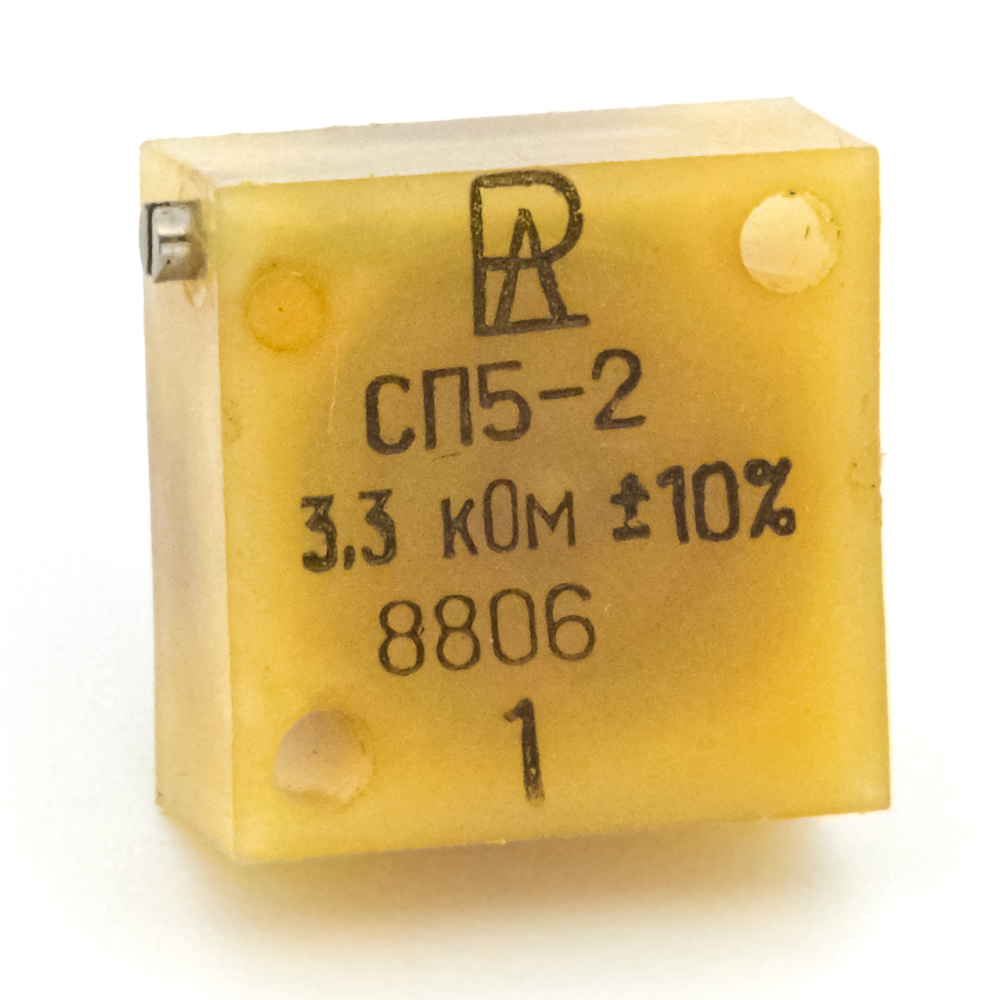 СП5-2 1W(Ватт) 3,3kΩ(кОм)-А±10% Резистор подстроечный многооборотный, фото