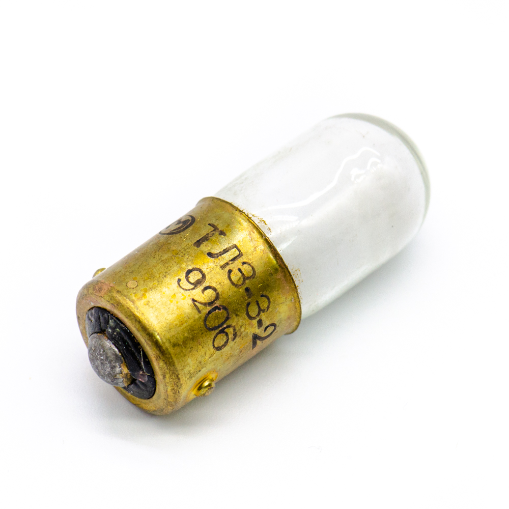 ТЛЗ-3-2 185V(Вольт) B15s/18 Индикатор сигнальный тлеющего разряда зеленый, ОД0.337.136ТУ, 1992г, фото