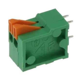 DG141V-2.54-02P-14-00A(H) 2A(Ампер) 150V(Вольт) 2 контакта шаг 2,54mm, 1 ряд контактов Клеммник самозажимной, на плату, DEGSON, фото