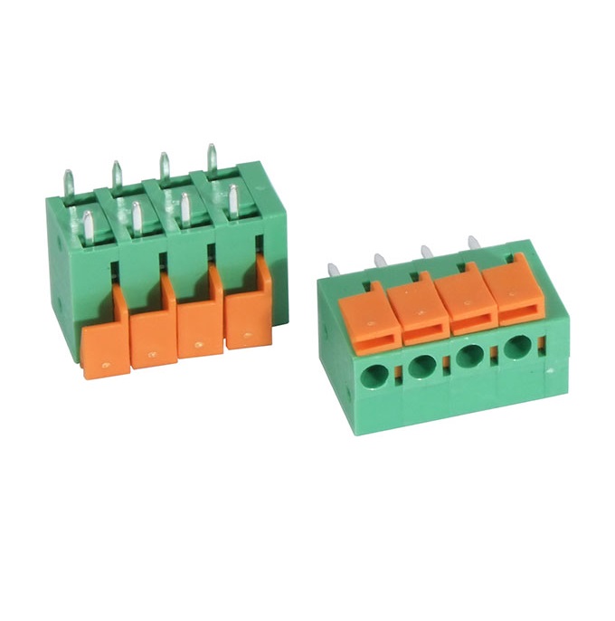 GT142V-5.08-04P-14-00 10A(Ампер) 300V(Вольт) 4 контакта шаг 5,08mm 1 ряд контактов Клеммник самозажиной, на плату, GOLTEN, фото