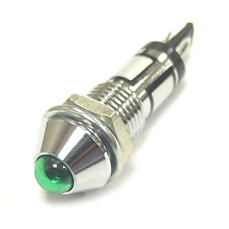 N-706-G 220VAC(Вольт) Ø8mm Лампа индикаторная неоновая зеленая металл, Ruichi, фото