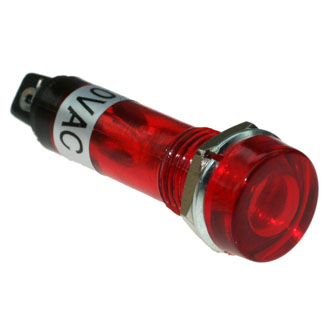 N-805-R 220VAC Ø10mm Лампа индикаторная неоновая красная пластмасса, фото