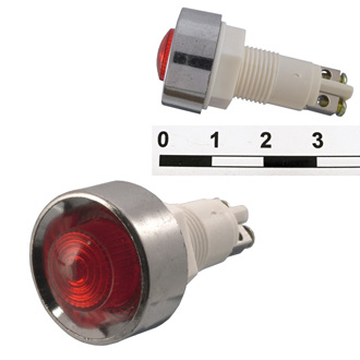 N-836-R 220VAC(Вольт) Ø12mm Лампа индикаторная неоновая красная пластмасса, Ruichi, фото