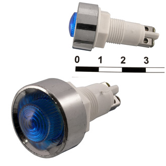 N-836-B  220VAC Ø12mm Лампа индикаторная неоновая синяя пластмасса, фото