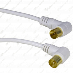 ТВ гнездо - ТВ штекер, угловой, 5м Высокочастотный шнур, RUICHI