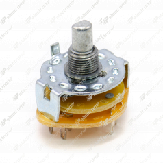 SR25N-1-3-2-15F 2 положения 3 направления 0,3A(Ампер) 125V(Вольт) вал 15mm (F - гладкий сплошной с прямой лыской) Переключатель галетный на провод,