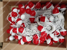 Гирлянда ФС-12 красного свечения (общая длина 200 м, 51 фонарь, шаг 4 м, хвост 4 м)